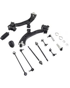 12pc Control Arm Suspension Kit with Ball Joint Tie Rod Set compatible for Honda CR-V 07-11