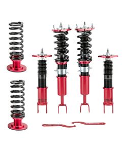 Height Adj. Coilovers Kits Racing Shocks Red compatible for Nissan 350z coilovers Z33