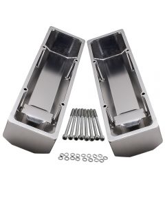 For Small Block compatible for Chevy-SATIN Fabricated Aluminum Valve Covers 58-86 SBC 283 302